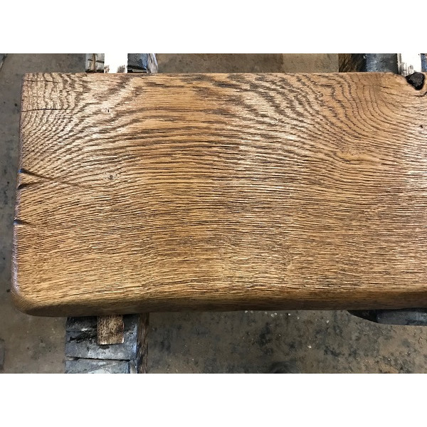 Waschtisch, Eiche, Regal, Brett, Altholz-Stil, Antik geölt, Massivholz,einseitige Baumkante,120x50x4,5cm